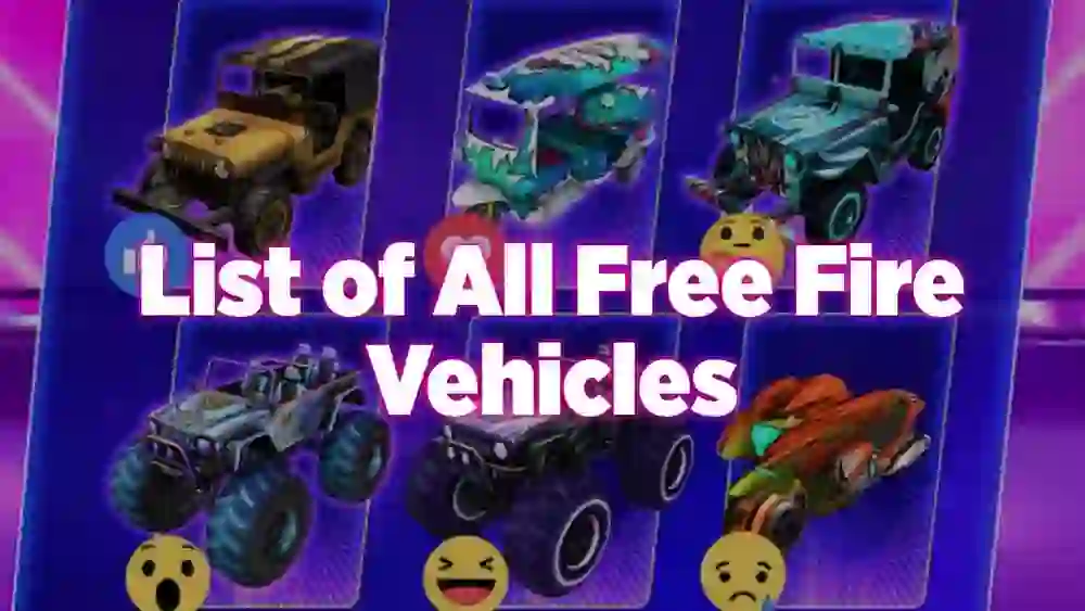 Free Fire vehicle lists